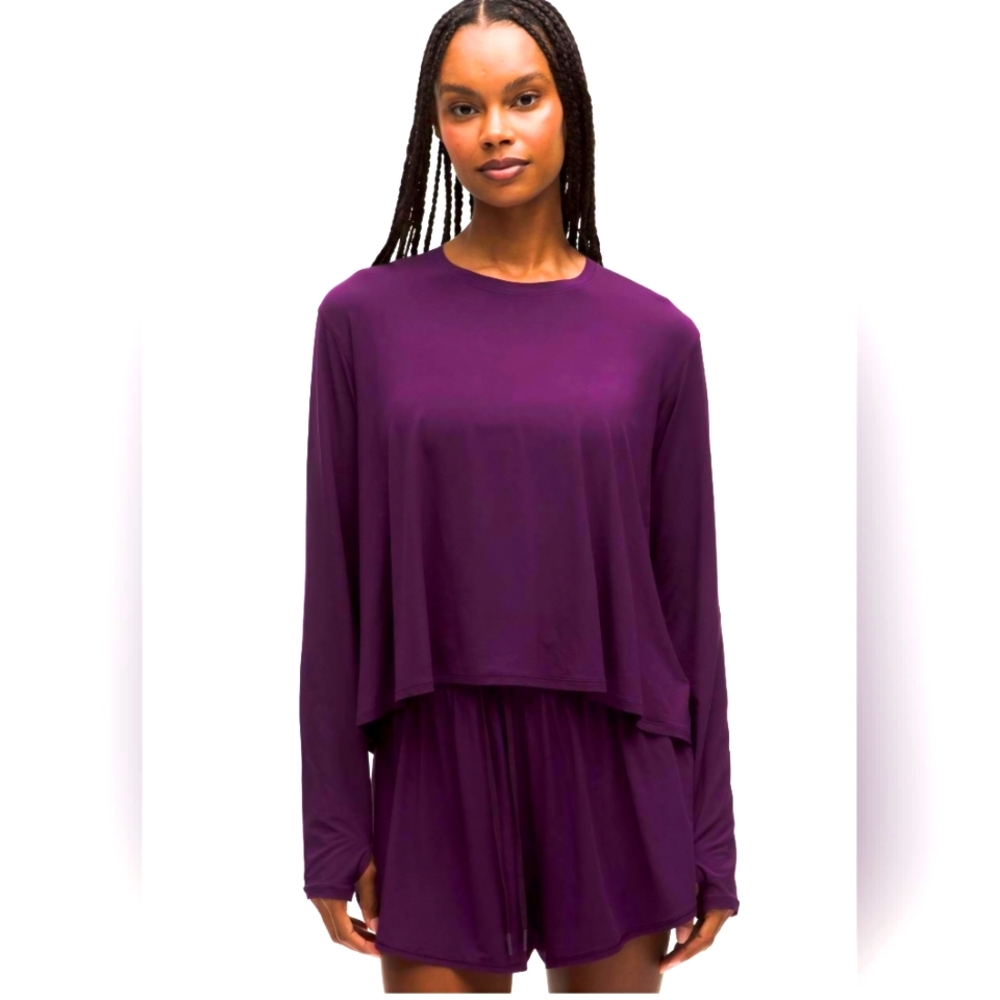 Lululemon Athletica Modal Relaxed Fit  Long-Sleeve Top- Flowy!! - Picture 6 of 10